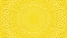 Abstract background animation for your projects. Yellow rotating and pulsing sun. Geometric design.