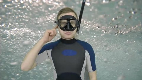 Diving sign- divemaster  shows sing  TROUBLE WITH EAR,  I CAN NOT EQUALIZE PRESSURE   ,also a available on the green screen all of diving sings from course (open water diver) 3 0F 3