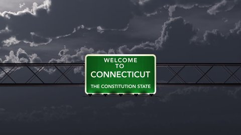 4K Passing under Welcome to Connecticut State Border USA Interstate Highway Sign at Night with Matte Photorealistic 3D Animation
4K 4096x2304 ultra high definition
