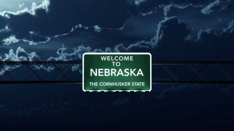 4K Passing under Welcome to Nebraska State Border USA Interstate Highway Sign at Night with Matte Photorealistic 3D Animation
4K 4096x2304 ultra high definition
