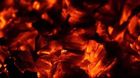 Flames and fiery coals filmed at 120fps.