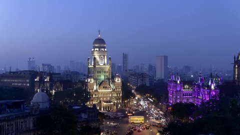 Time lapse video of new illumination on Chhatrapati Shivaji Terminus (CST) formerly Victoria Terminus, is a UNESCO World Heritage Site and Brihan Mumbai Municipal Corporation (BMC) Building, Mumbai.
