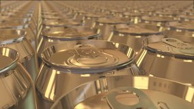 Aluminum Cans, Industry, production line, sequence, three clips. Repeating cycle.