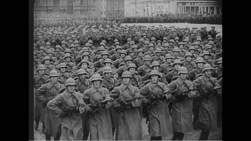CIRCA 1930s - Russian troops invade Poland in 1939.