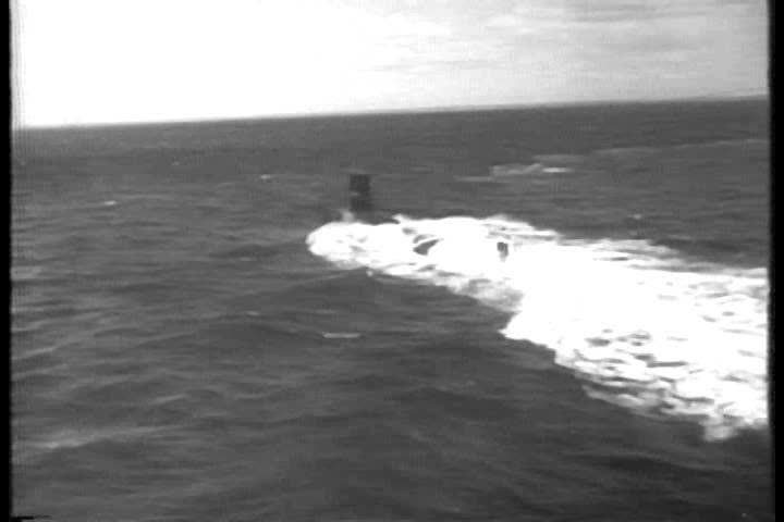 CIRCA 1950s - One of the first nuclear submarines is profiled in 1959