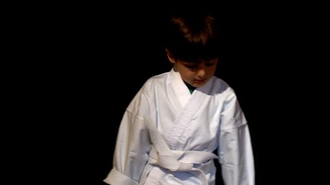 boy in karate outfit