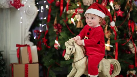 Little Kid In Santa Costume Stock Footage Video 100 Royalty Free 9188870 Shutterstock