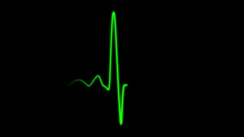 Cardiogram cardiograph oscilloscope screen green loop