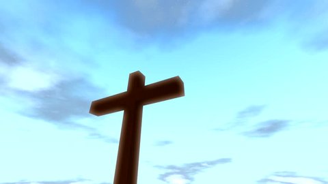 Cross crucifix with time lapse clouds loop christian