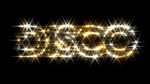 Disco logo text sparkling glitter gold silver