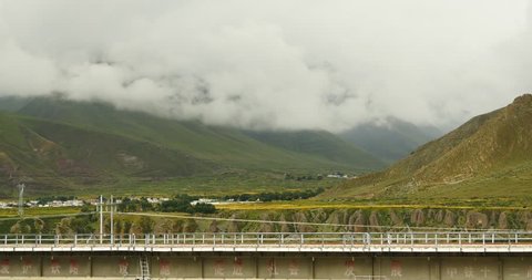 4k train driving on the Qinghai-Tibet Railway,China tibetan plateau scenery. gh2_09550_4k