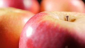 Shallow DOF blurred background red apples panning 4K 2160p UHD footage - Red apples slow panning 4K 3840X2160 UHD video