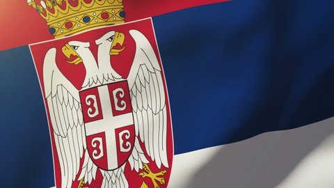 Serbia flag waving in the wind. Looping sun rises style.  Animation loop