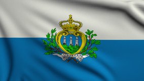 3d animation flag of San Marino looping