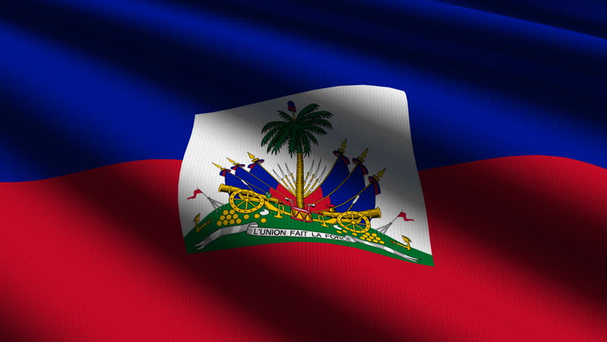 Haiti Close up waving flag - HD loop 