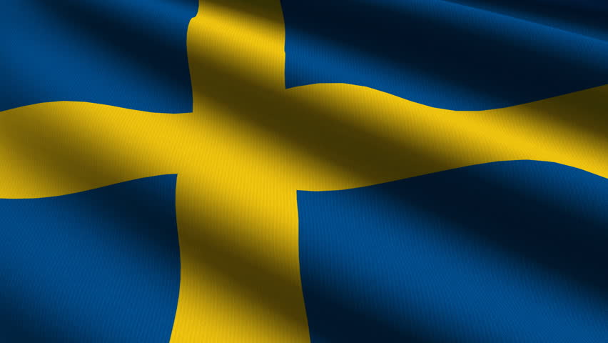 Sweden Close up waving flag - HD loop 