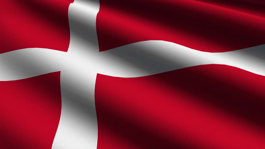 Denmark Close up waving flag - HD loop 