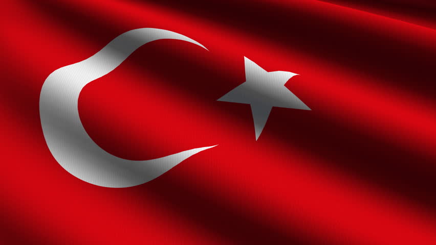 Turkish Close up waving flag - HD loop 