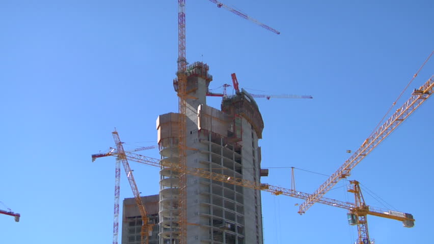 Time-lapse of a modern building under construction