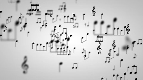 Music note particles world with alpha channel