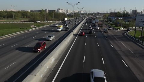 MOSCOW, RUSSIA - 2013: Traffc on the Moscow Ring Road