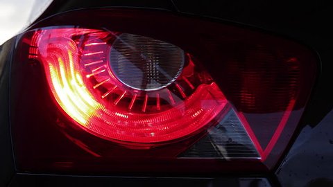 Eye Headlight Car - Detail of red light car rear brake light and intermittent ignition