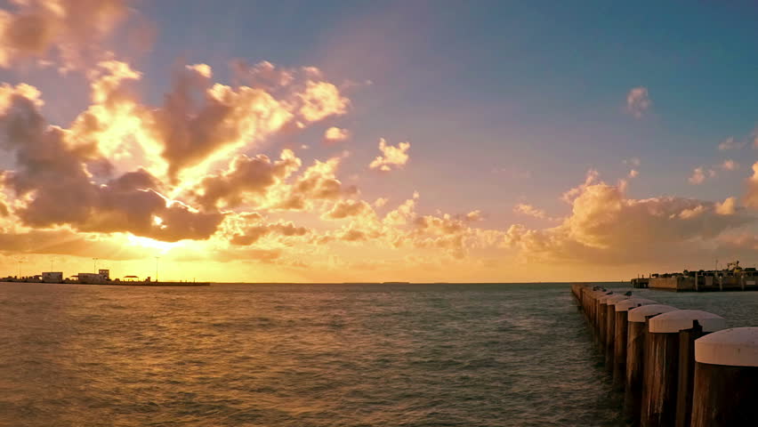 Time lapse of sunset scene in Key West, Florida