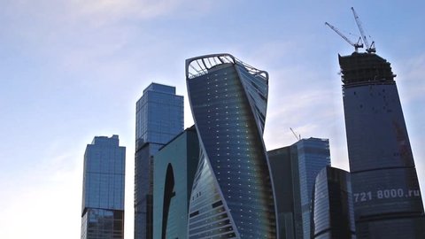 MOSCOW - 14 MARCH 2015 - Moscow city business center timelapse