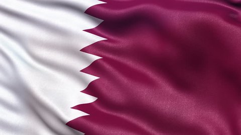 Realistic Ultra-HD flag of Qatar waving in the wind. Seamless loop with highly detailed fabric texture. Loop ready in 4K resolution.
