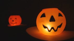 Halloween Jack-o-lantern with candle