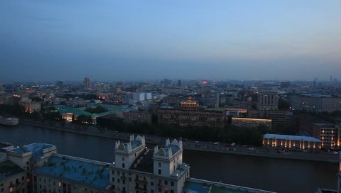 MOSCOW, RUSSIA - 2013:Above view of the night city