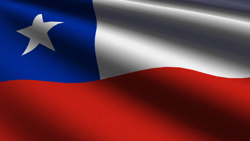 Chile Close up waving flag - HD loop 