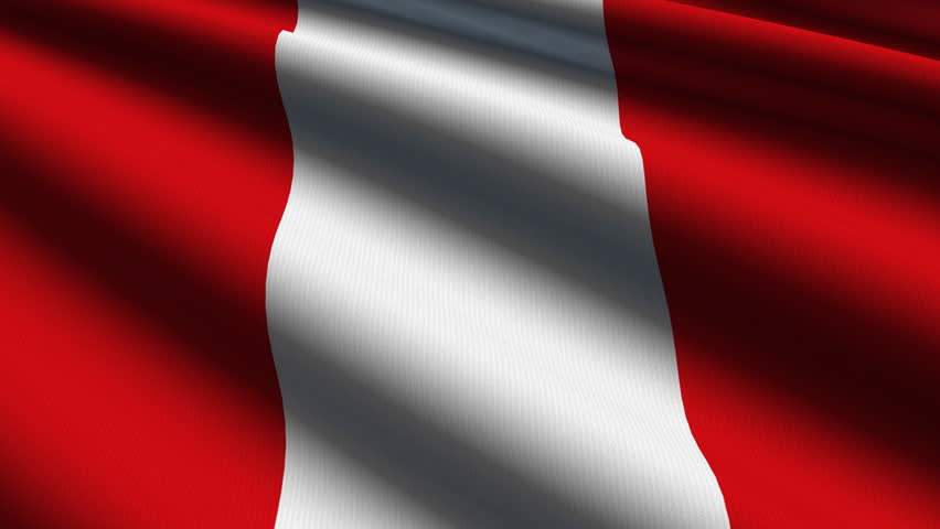 Peru Close up waving flag - HD loop 