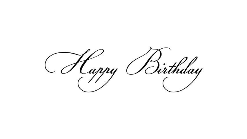 Happy Birthday Calligraphy Text Animation の動画素材 ロイヤリティフリー Shutterstock