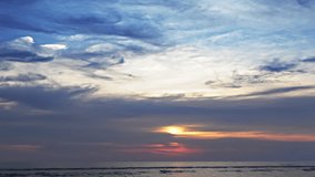 Dream sunset no ocean coast time lapse video 