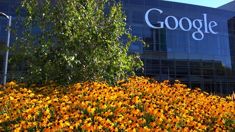 SILICON VALLEY, CALIFORNIA - CIRCA 2014 - Establishing shot of Google Headquarters in silicon valley, California.