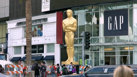 LOS ANGELES, CALIFORNIA, USA - FEBRUARY 23, 2015: Oscar academy award nomination at Dolby Theater on February 23, 2015 in Los Angeles, California, 4K, UHD