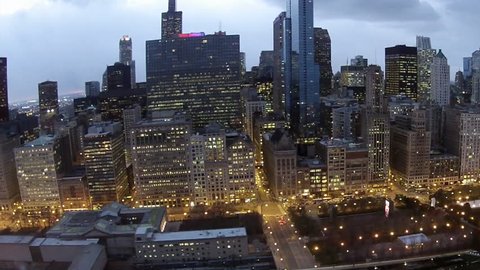 HD DRONE Chicago Skyline From Over Art Institute Aerial View