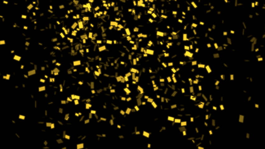 Gold Confetti Falling with Alpha Stock Footage Video (100% Royalty-free