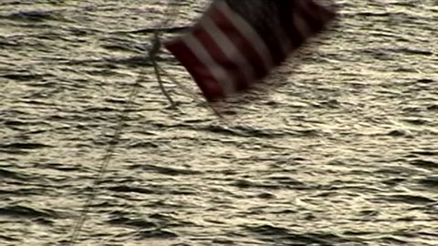 American flag on the wind 