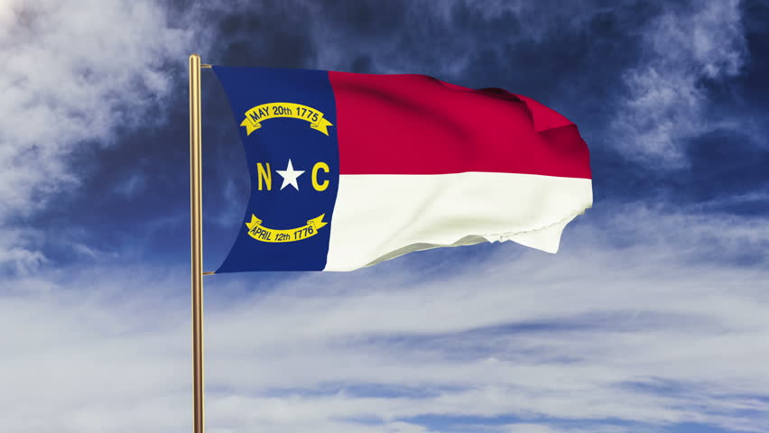 North Carolina Flag Waving in Stock Footage Video (100