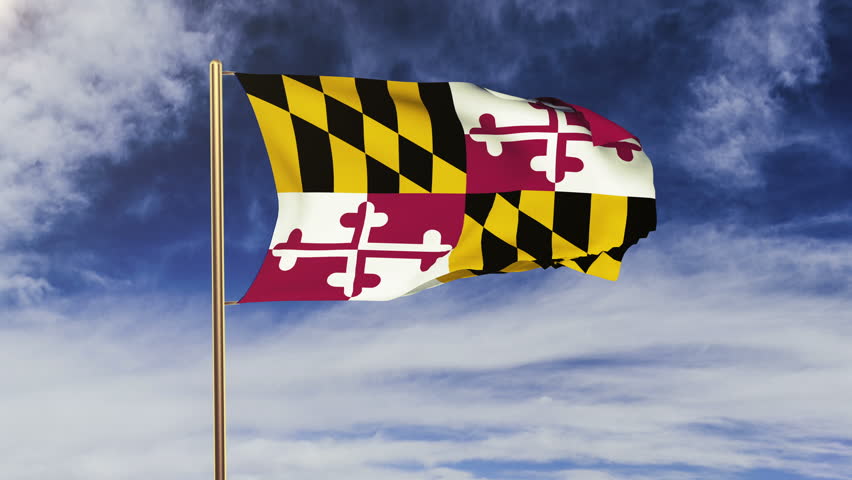 maryland flag waving wind green screen Stock Footage Video (100% ...