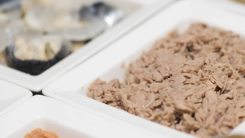 Tuna fish among other breakfast specialities