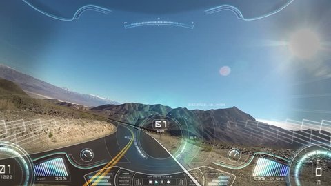 car driving pov apps display motion graphics GPS technology game road satellite