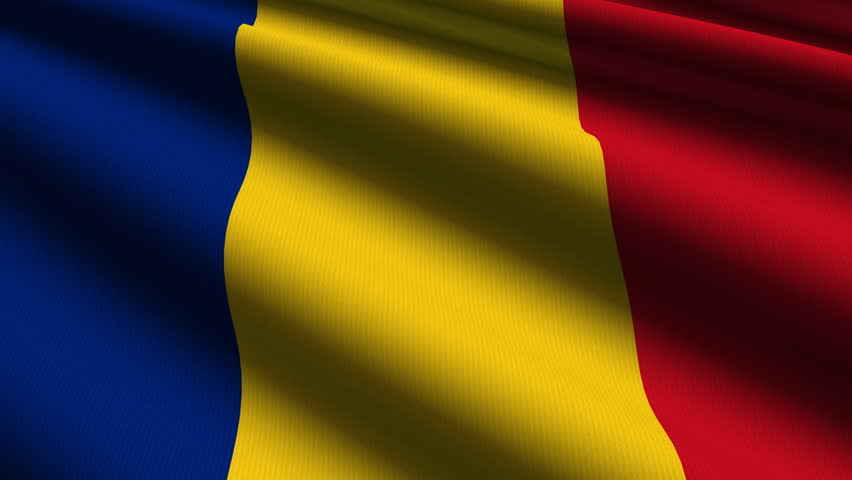 Romania Close up waving flag - HD loop 