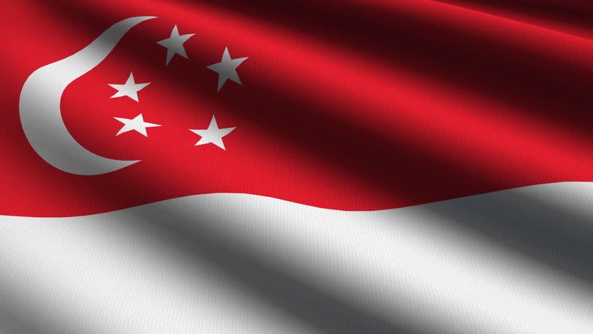 Singapore Close up waving flag - HD loop 