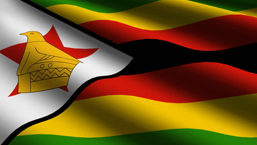 Zimbabwe Close up waving flag HD loop 