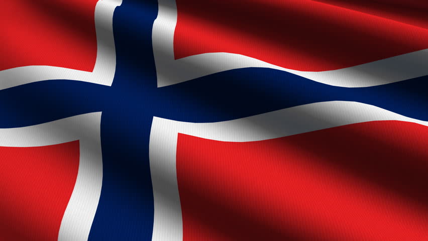 Norway Close up waving flag - HD loop 