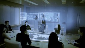 communication motion graphics hologram touchscreen technology Asian business - Powered by Shutterstock - Get 15% off with code: PIKWIZARD15