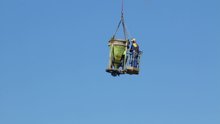 Construction - Crane lifting concrete